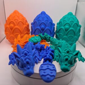 Solid Colour Easter Dragon and Egg – 3D Printed Figurine