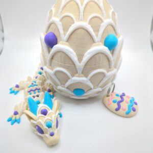 Easter Dragon and Egg with Keyring – 3D Printed Collectible