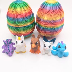 Hatchling Fantasy Egg – Set of 5 Articulated 3D Printed Mythical Creatures in One Egg